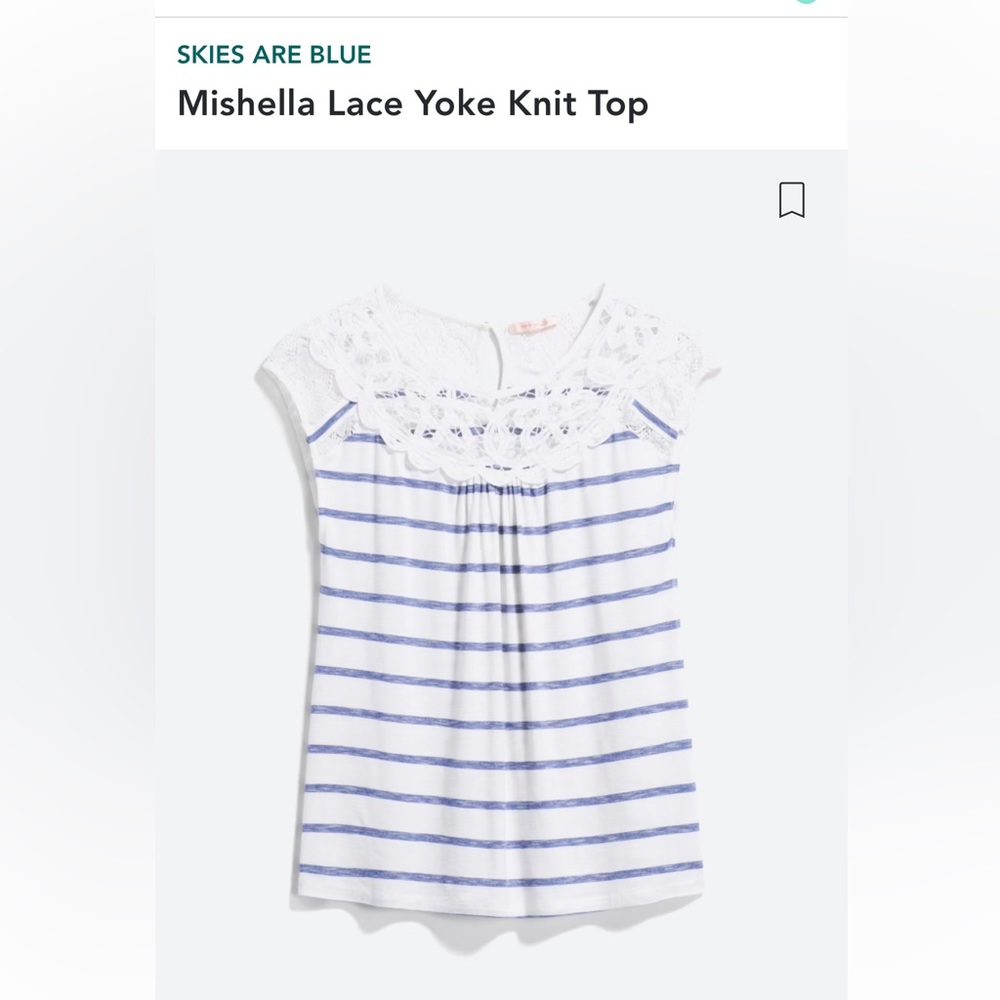 Skies are Blue Mishella Yoke Lace Knit Top